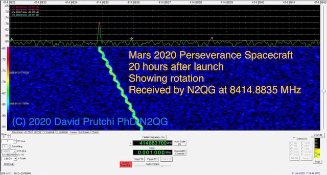 Mars 2020 Perseverance received by N2QG (c)2020 David Prutchi PhD N2QG