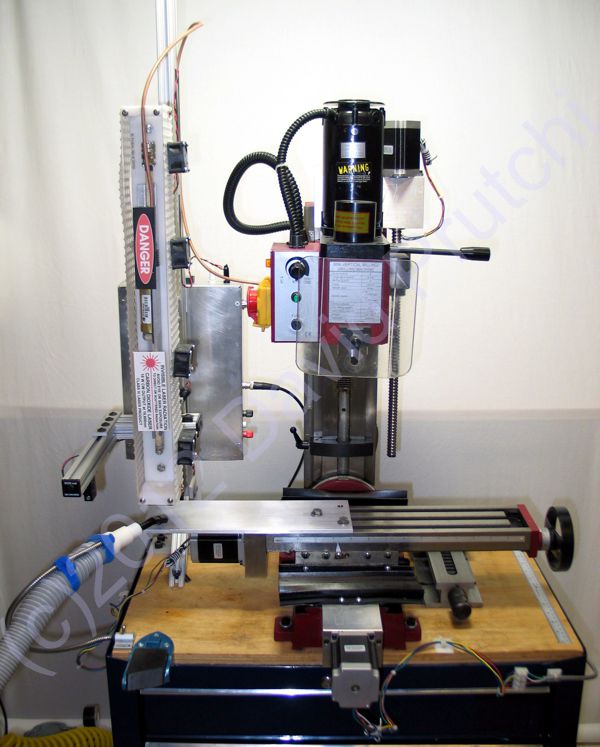 CNC Sieg X2 mini mill with laser engraver/cutter by David Prutchi Ph.D.