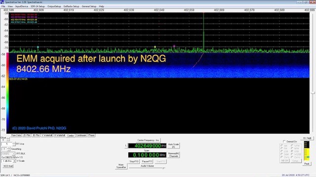 Emirates Mars Mission HOPE MARS MISSION tracked by N2QG (c)2020 David Prutchi PhD